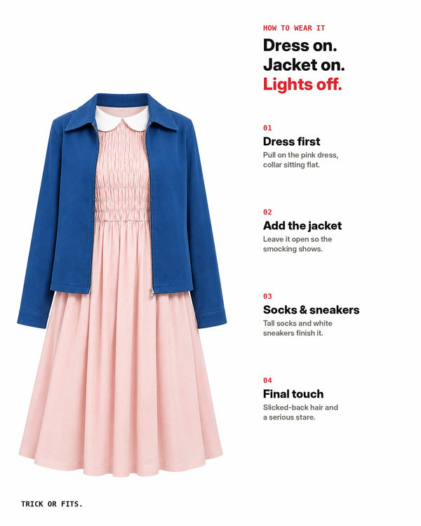 Eleven Pink Dress & Blue Jacket – Stranger Things Halloween Costume